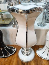 White & Silver Floor Vase