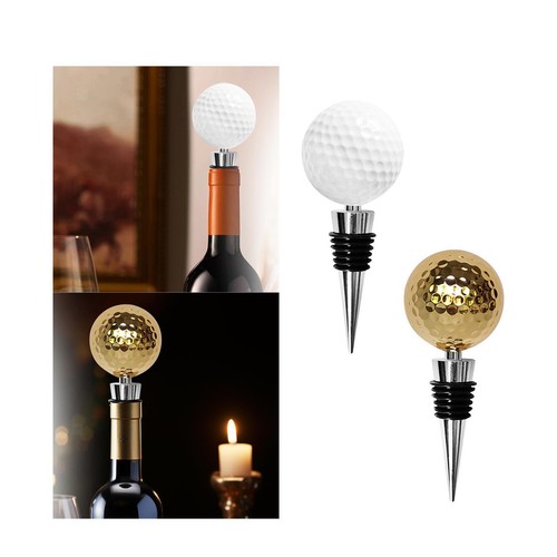 Golf ball wine bottle stopper - bottle,