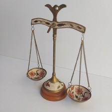Vintage brass floral scales