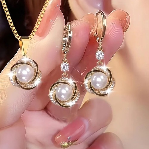 White faux pearl - white,