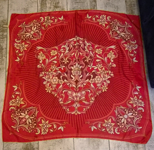Cartier red floral silk - red,