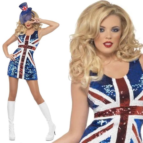 Union jack sparkle dress adult - jack,