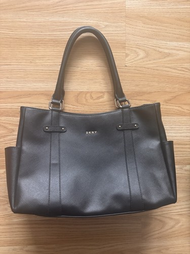 Dkny black leather shoulder - leather,