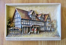 OSBORNE IVOREX Plaque - Shakespeare's House - Stratford on Avon - 9.25” x 6.25"