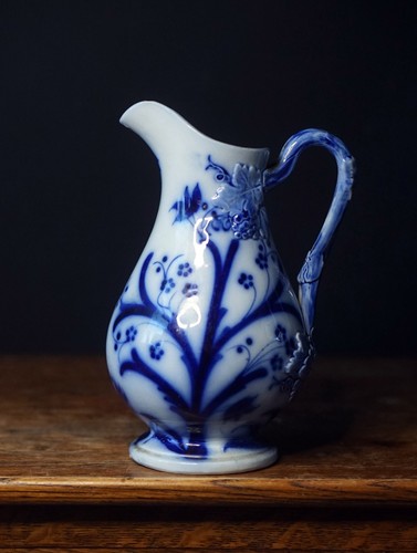 Victorian flow blue - blue, jug