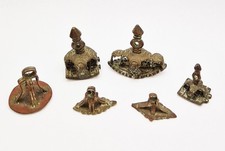19TH CENTURY INDIAN HINDU TEMPLE BRONZE BODY STAMPS x6