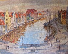 VINTAGE 1000 PCE DELTA FINE CUT  WOODEN JIGSAW PUZZLE - AN OLD WORLD POOL