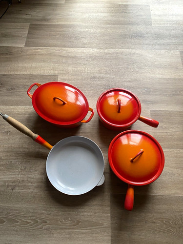 4pc enamelled cast iron pan - 4pc,