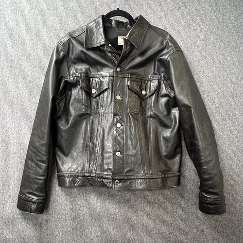 Levis leather jacket mens - jacket, l