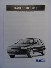 Seat UK Price List 1991