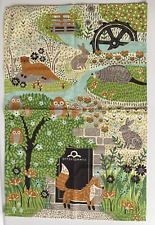 Otterton Mill Tea Towel Ulster Weavers Cotton Devon Forest Wildlife Owl Fox