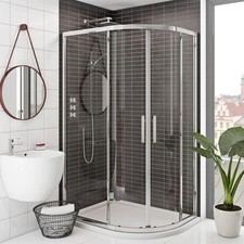 Quadrant Shower Enclosure And Tray 6mm Glass Sliding Door Walk In Corner Cubicle