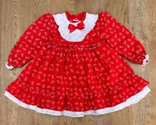 Girls Traditional Spanish Christmas Dress 2 Years Red Full Skirt Lace Detail