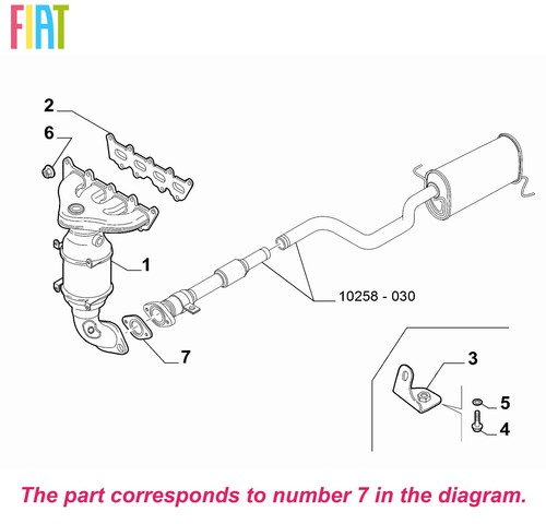 Genuine fiat exhaust pipe - pipe, seal