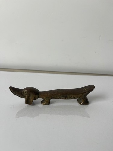Vintage brass dachshund dog - brass,