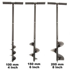 Hand Earth Auger Adjustable Length Post Hole Planting Soil Plant Digger 4" 6" 8"