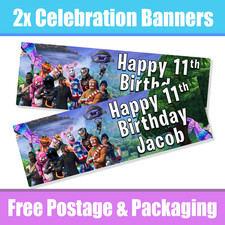 Personalised Fortnight Birthday Banners / Celebration Banners x2