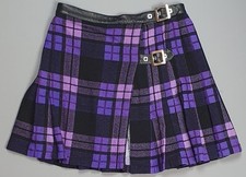 Versace Wool Mini Kilt Tartan Skirt Size 10UK / 42 Purple Black Plaid