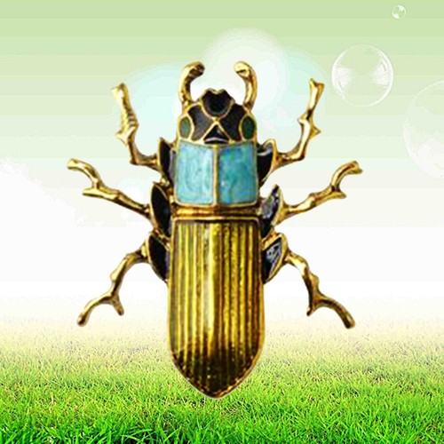 Beetle brooch enamel - brooch,