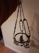 Antique Cast Iron Counterweighted Hanging Ceiling Light