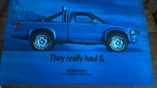 BF GOODRICH SIGN BLUE CHEVY S-10 PICK UP TRUCK POSTER ORIGINAL GAS and OIL