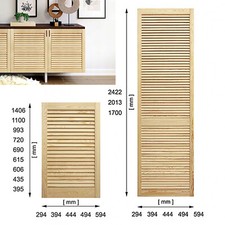 Pine Wood Natural Colour / FRONT DOOR / Louvre Cabinet Cupboard Wardrobe Slatted