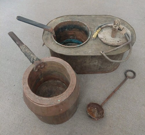 Antique copper candle - copper, making