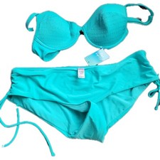 Matalan Turquoise Bikini Bottoms Size 14 Bnwt top 36 c (no tag) summer beach  