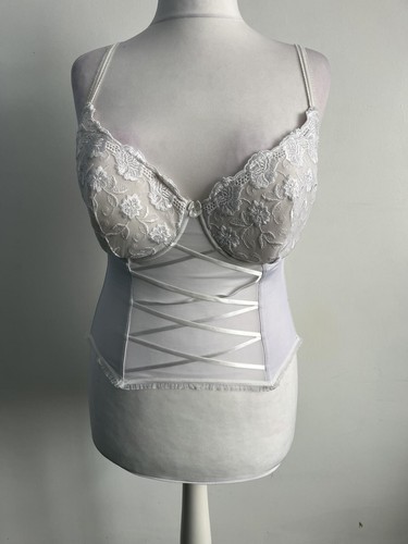 New look white lace - basque, bra