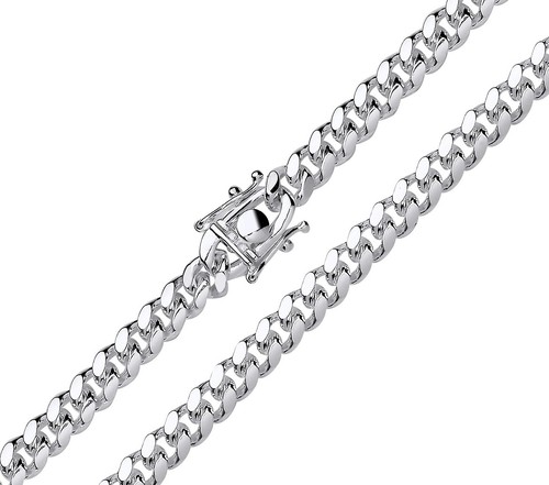 Sterling silver 6mm miami - silver,
