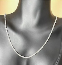 White Gold Sparkle Rope Chain