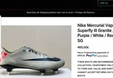 Nike Mercurial Vapor Superfly III SG carbon fibre supreme class UK10.5 rare💎🤝