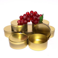 10x Empty Round Gold Metal