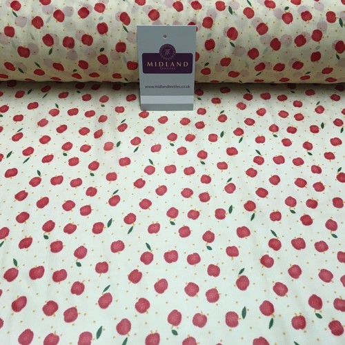 Cream and red apple printed - and,