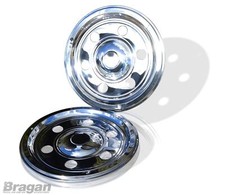 19.5" Universal Rear Stainless Steel Wheel Sleeves Trims Covers Truck Lorry