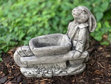 Outdoor rabbit planter sculpture Concrete plant pot statue Flower pot decor Gift