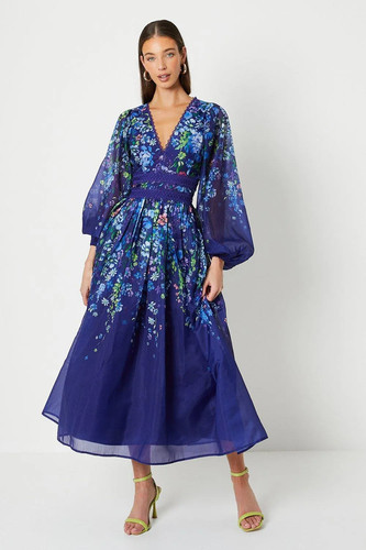 Coast navy midi dress - coast,