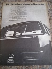 FIT A HEATED REAR WINDOW IN 60 MINS HOLTS ROMAC HALFORDS 1969 ADVERT A4 FILE 55