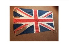 Old Union Jack flag military naval all sewn well made distressed very nice large