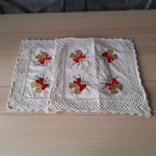 2 x Vintage Crochet Christmas Cushion Covers 38cm x 38cm 