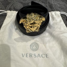 Versace Medusa Black Leather Belt Size 90cm
