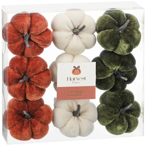 Harvest home velvet pumpkins - harvest,