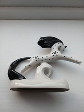 Vintage Korosten USSR Porcelain Spotted Stylised Black and White Horse  3.5 inch