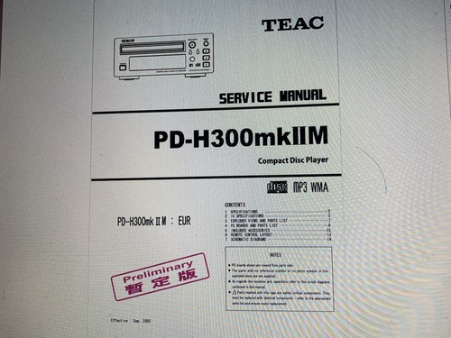 Teac h300mk2m service - pd-h300mk2m,