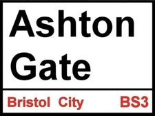 Ashton Gate Metal Sign, Football sign, Bristol City  sign. Retro wall sign