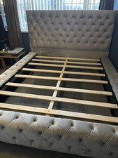 Double Bed Crushed Velvet Grey