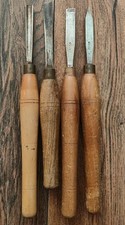 Set Of 4 Vintage Wood Turning