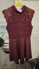 Burgundy Lace Skater Dress
