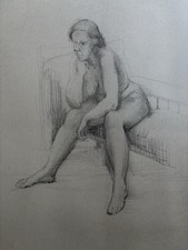 Mid Century Nude Of Seated