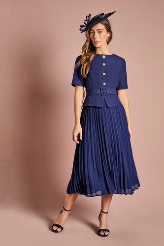 Coast navy midi dress - coast, womens